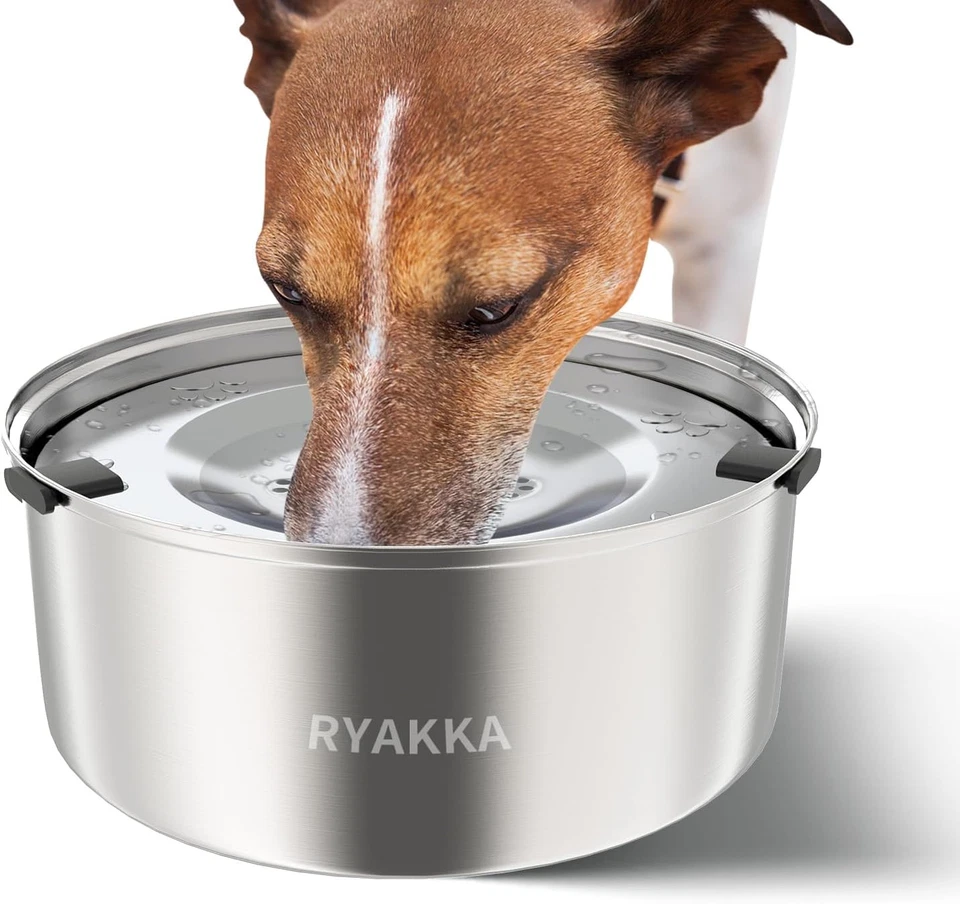 Wassernapf für Hunde Ohne Sabbern 3 L Großer Hundenapf Edelstahl Auslaufsicher R - Bild 1 von 4