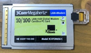 3COM 3CXFEM656C MEGAHERTZ 10/100 LAN+56K GLOBAL MODEM COMBO CARD - Photo 1/1