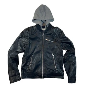 H & M kid's Hooded Biker Jacket Size L(11-12 Y) - Picture 1 of 8