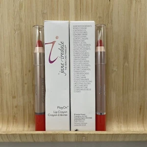 2 LOT Jane Iredale PlayOn SAUCY Lip Crayon 0.1 oz. - Shade Of Orange RETIRED NIB - Picture 1 of 3