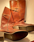 Clarks Size 10 M Brown Leather Zip Buckle Fashion Knee High Boots Hot! Fast Ship