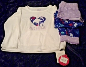 NWT Girls SO Authentic American Heritage PUG HUG 3 PC Pajamas Size 5-6 - Picture 1 of 2