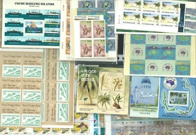 Cocos Keeling Is. Acumulación de sellos MUH 1979 a 1993. Valor nominal $2,820.00. Foto 1 de 3