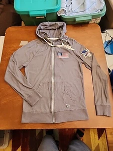 New York Yankees New Era Men's SMALL L/S Gray USA Flag Full Zip Hoodie EUC. BR1 - Picture 1 of 11