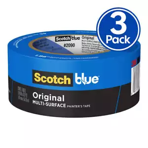 3M 2090 Scotch Blue Original Painters Masking Tape 48mm x 54.8m x 3 Pack - Picture 1 of 2