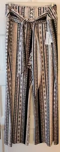 NY Collection Sz XL Black/Pink/White Striped Self-Tie Pull-On Wide-Leg Pants NWT - Picture 1 of 6