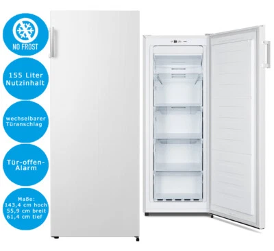 GEARTEK NoFrost Gefrierschrank weiss 144 x 56 cm EEK E Geratek