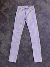 Ladies Pale Grey Allsaints Skinny Biker Jeans Size W26