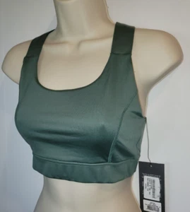 Neu Glyder Full Force Sport-BH silber kieferngrün S kabellos Yoga Small neu mit Etikett - Bild 1 von 12