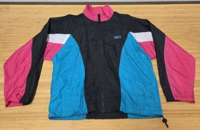 Asics Vintage 90s Full Zip Colorblock Lightweight Windbreaker Jacket Mens Large - Image 1 of 4