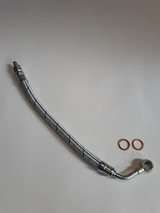 Porsche 356 Pre A Inlet oil line period correct Blue chrome-plated braid - Picture 1 of 2