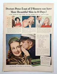 1944 Palmolive Vtg 1940's Print Ad Doctors Prove 2 out of 3 Women can have... - Picture 1 of 3