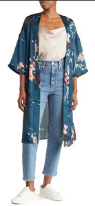 DR2 by Daniel Rainn Damen Kimono vorne offen Blumenmuster Staubtuch Größe 2X - Bild 1 von 5