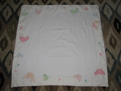 Manta de algodón Baby Gap Girl rosa mariposa azul verde amarillo 36" x 36" 2004 de colección Foto 1 de 3