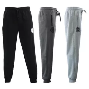FIL Mens Skinny Jogger Fleeced Track Pants Zip Pockets Trousers Cuff Trackies NY - Picture 1 of 17