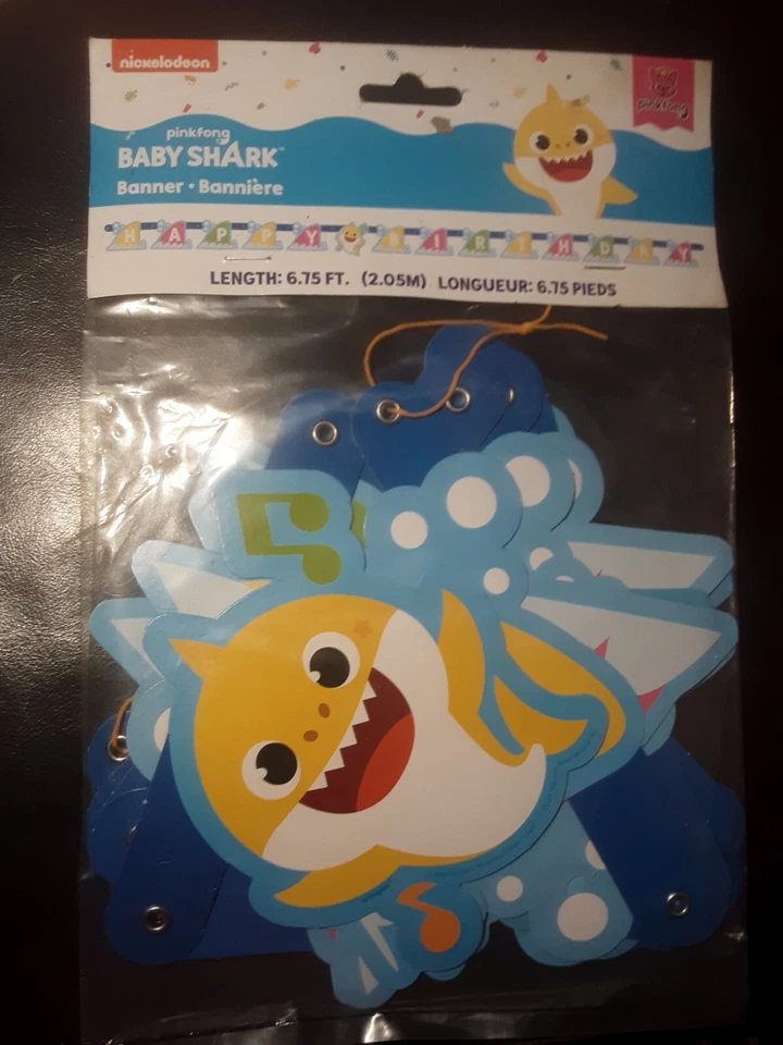 Baby Shark Happy Birthday  Banner  6. 75 Foot Long - Image 1 of 1