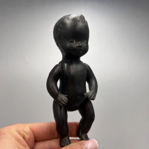 1960s Vintage African Baby Boy Doll Small Celluloid Hard Plastic 5.3 in Collecti - Picture 1 of 8
