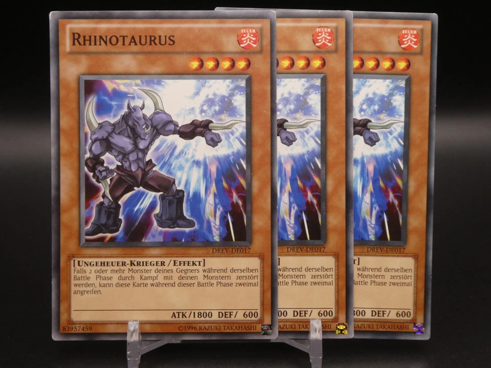 Yugioh Playset 3x Rhinotaurus DREV DE017/ Common/ NM/ EXC/ Deutsch - Bild 1 von 1