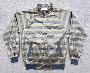 Salvatore Ferragamo Firenze Made In Italy Green Striped Plastic Lined Jacket - Picture 1 of 24