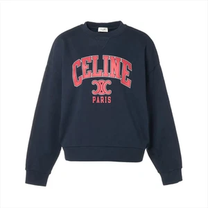 Tejido de punto básico de algodón Celine Triomphe Hedi Period S para dama azul marino RY0 - Imagen 1 de 8