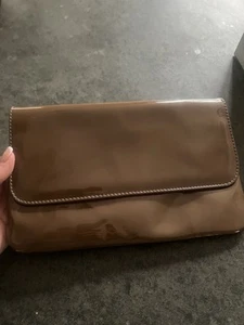 Unisa Tan / dark nude Patent Leather Clutch bag - Picture 1 of 7
