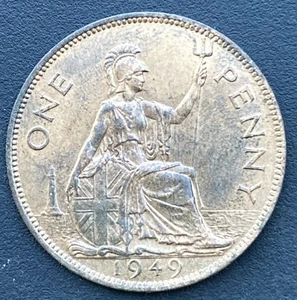 1949 Penny Uncirculated George VI Coin Good Lustre #F49 - Bild 1 von 2