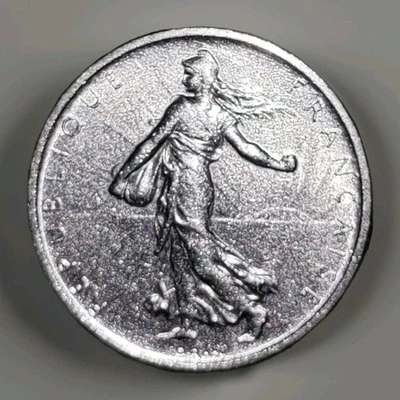 França 🇫🇷 Moeda de meio (1/2) franco 1965 - Circulada de alto grau  - Imagem 1 de 2