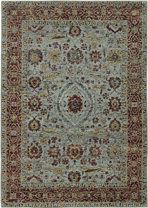 3x5 Sphinx Blue Floral Petals Bordered Area Rug 7155A - Aprx 3' 3" x 5' 2" - Picture 1 of 1