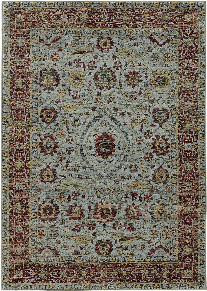 3x5 Sphinx Blue Floral Petals Bordered Area Rug 7155A - Aprx 3' 3" x 5' 2" - Image 1 of 1