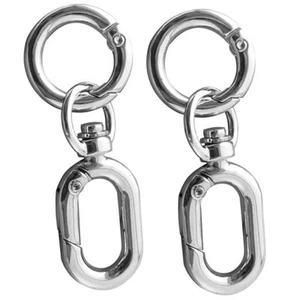 2pcs Swivel Clasp Clips, Double Opening Snap Hook, Metal Swivel Keychain Silver - Picture 1 of 7