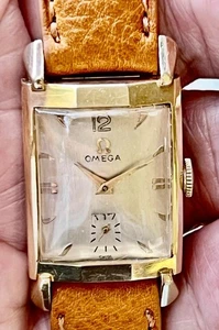 Vintage 1954 Omega Fancy Lugs Art Deco N-6243 Men's Mechanical Tank Wristwatch - Picture 1 of 17