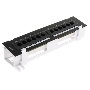 Panneau De Brassage Réseau Mural Non Blindé Cat5e/6 à 12 Ports 10 Pouces - Afbeelding 1 van 7
