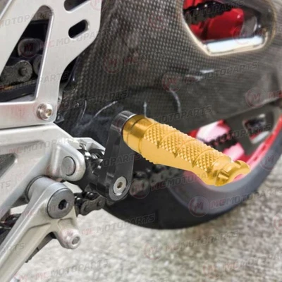 GOLD MCCP 40mm Extension Front Footpegs For Suzuki GSX-S1000F 15-20 19 18 17 16 — 第 1/4 张图片