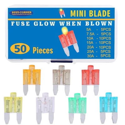 Mini Blade Automotive Fuse Glow When Blown Smart Auto Glow Fuse Easy Identifi... - Image 1 of 4