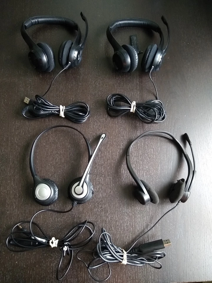 4 x Headset Job Lot Bundle, Logitech, Wantek, Parts Only, Free Post - Image 1 of 4