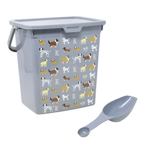 Large Plastic 6 Litre Dog Pet Dry Animal Food Storage Container Box With Spoon - Picture 1 of 7