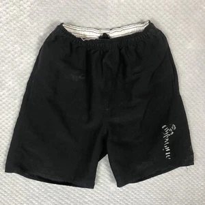 ANIMAL Swim Shorts Mens Lined Drawstring Pockets Black Medium M Vintage 90s - Picture 1 of 24