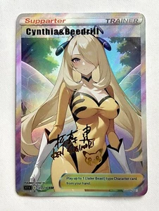 Cynthia Beedril Pokemon Trainer Card - Waifu Foil Card - Goddess Story - Picture 1 of 2