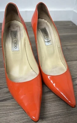 **Authentic**Jimmy Choo Orange Pumps/Heels- See Photos - Image 1 of 4