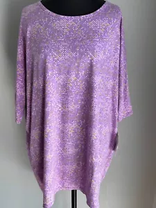 NWT LuLaRoe 2XL Irma hi/low tunic shirt ~purple geometric~ - Picture 1 of 3