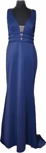 Tarik Ediz ADA Navy Blue Formal Sheath Gown Size 12 Style #50336 - Picture 1 of 11