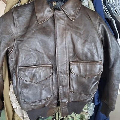 COCKPIT USA USAF 21st. Century A-2 Jacket Brown   Made USA Sz 38 New - Image 1 of 4