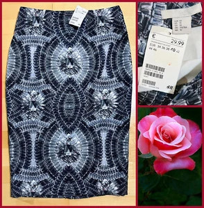 ♥ NEU mit Etikett! Hingucker! ♥ LUXUS Damen Midi Rock Gr. 40 Bleistiftrock ♥ H&M - Bild 1 von 6