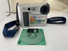 Vintage Sony Mavica MVC-FD75 0.4MP 10x Zoom Digital Camera Silver Untested