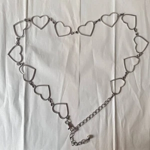 Vintage Cut-out Heart Waist Chain Love Club Retro Chunky Metal Belt 49” One Size - Picture 1 of 4
