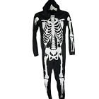 Skeleton Costume Child Boys Size M 8-10 Halloween 1 Pc Body Suit Hood Target
