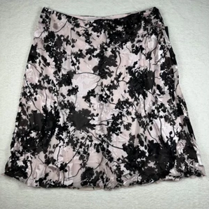 Maree Pour Toi Rock Damen Plus 20 Rosa Schwarz Blumen Midi A-Linie - Bild 1 von 11