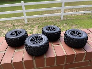 Set of (4) - Arrma Kraton EXB 6s Copperhead Tires - 17mm Wheels - (1) RE-GLUED