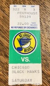 Ticket Stub Chicago Black Hawks 1 vs. St Louis Blues 2 10/22/83 - Picture 1 of 2