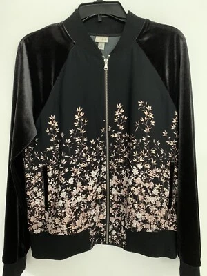 Chaqueta bomber floral para mujer A New Day, negra/rosa talla S Foto 1 de 4